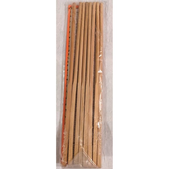 Vtg Chinese Cheese Bamboo Wicker Plates Chopsticks Service for 4 Platter Boho - Picture 12 of 15